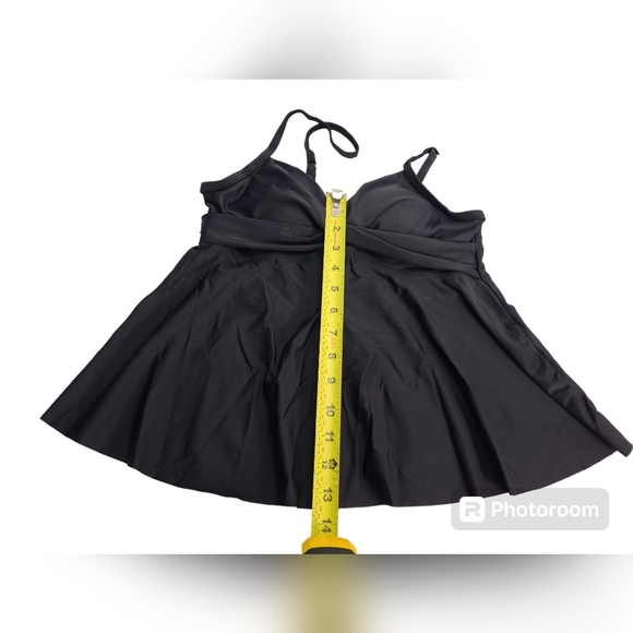 Women Two Piece Tankini Swimsuits Ruffle Tops with Boyshort Bathing Suit Black S - Picture 6 of 15